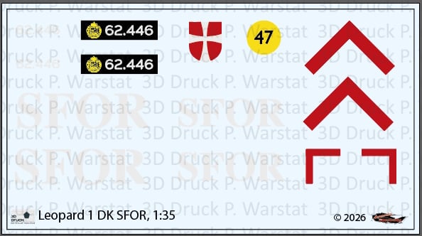 Decalbogen Leopard 1 DK SFOR (Dänemark)