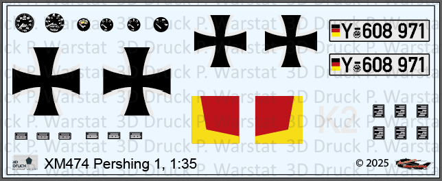 Decalbogen Pershing I (MGM-31A) Bundeswehr Version
