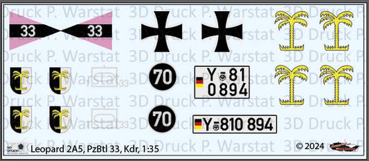 Decalbogen Leopard 2A5 PzGrenBtl 33