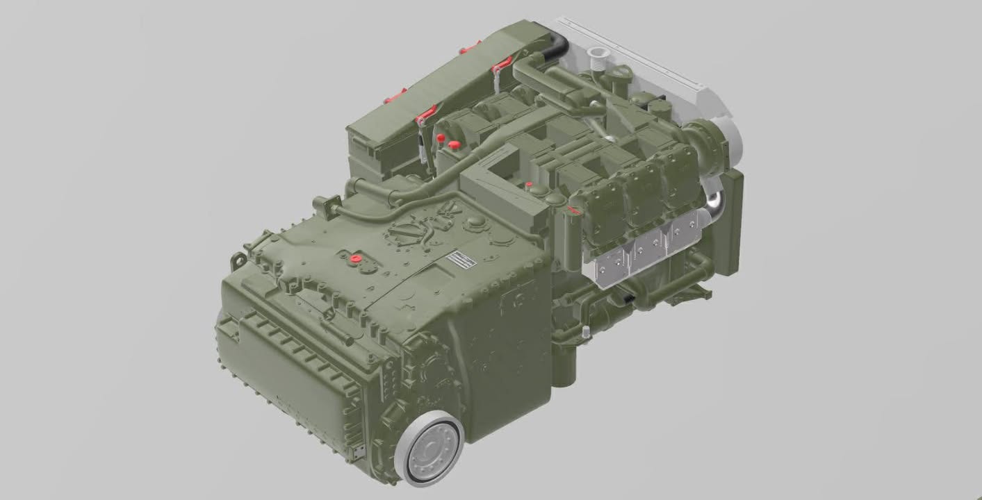 Marder Motor mit Getriebe und Motorraum