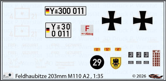 Decalbogen Feldhaubitze 203mm M110 A2