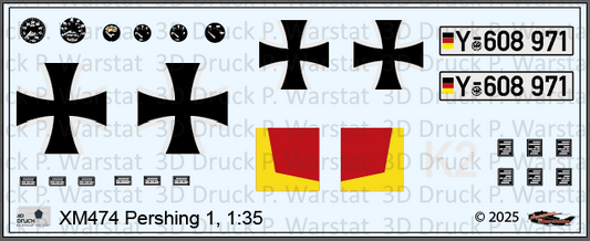 Decalbogen Pershing I (MGM-31A) Bundeswehr Version